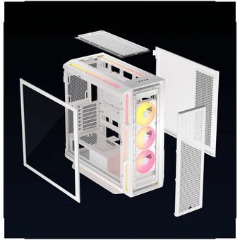  Корпус Corsair iCUE Link 5000T LX RGB (CC-9011299-WW) без БП, White, Midi-Tower, TG, 3x120mm 4xUSB-A 3.2, 1xUSB Type-C, E-ATX, ATX, mITX 