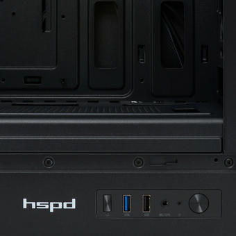  Корпус HSPD M510 (M510-TGBK), без БП, Mesh Mid Tower, Black, TG, 0.5 SPCC, no fans ATX, mITX 180/280/160mm 1x2.5", 7xPCI 1xUSB-A 3.0, 1.0 517x 