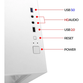  Корпус Ginzzu V290 White 3*Fan 12LD4 