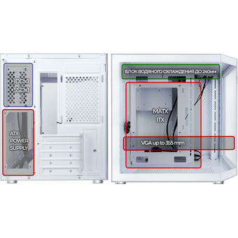  Корпус Ginzzu V220 White 