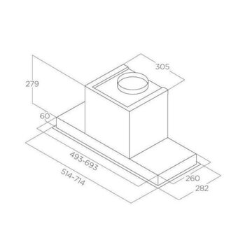  Вытяжка Elica Hidden 2.0 BL MAT/A/52 черный 