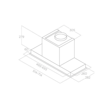 Вытяжка Elica Hidden 2.0 BL MAT/A/72 черный 
