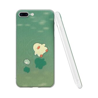  Силиконовый чехол Mcover для iPhone 7 Plus/8 Plus (Айфон 7 плюс 8 плюс), Утка и лягушка 