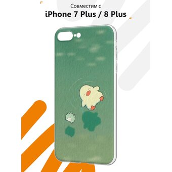  Силиконовый чехол Mcover для iPhone 7 Plus/8 Plus (Айфон 7 плюс 8 плюс), Утка и лягушка 
