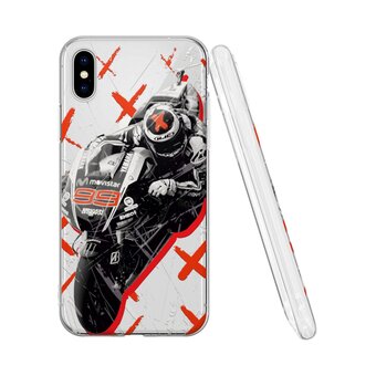  Силиконовый чехол Mcover для iPhone XS/X (Айфон Икс (Икс Эс), Мотогонщик 