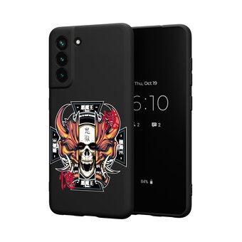  Силиконовый чехол Mcover для Galaxy S21 FE (Галакси С21ФЕ), Маска и череп 