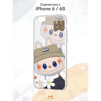  Силиконовый чехол Mcover для iPhone 6/6s (Айфон 6с), Лабубу в комбезе 