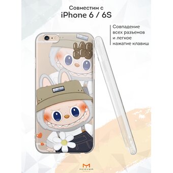  Силиконовый чехол Mcover для iPhone 6/6s (Айфон 6с), Лабубу в комбезе 