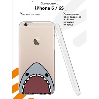  Силиконовый чехол Mcover для iPhone 6/6s (Айфон 6с), Акулка 