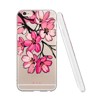  Силиконовый чехол Mcover для iPhone 6/6s (Айфон 6с), Веточка сакуры 