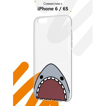  Силиконовый чехол Mcover для iPhone 6/6s (Айфон 6с), Акулка 