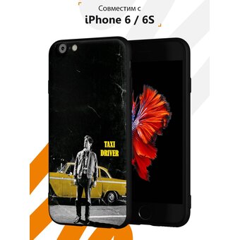  Силиконовый чехол Mcover для iPhone 6/6s (Айфон 6с), Таксист 