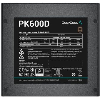  Блок питания Deepcool PK600D (R-PK600D-FA0B-EU) ATX 600W 80+ bronze (20+4pin) APFC 120mm fan 6xSATA RTL 