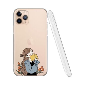  Силиконовый чехол  Mcover для iPhone 11 Pro (Айфон 11 Про), Девушка с книгой 