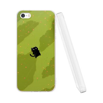  Силиконовый чехол Mcover для iPhone 5/5s/SE (Айфон 5, 5с и СЕ), Кот в поле 