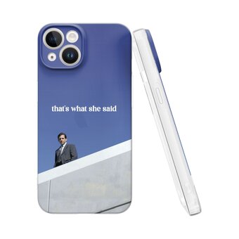  Силиконовый чехол Mcover для iPhone 14 (Айфон 14), She said 