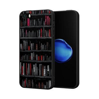 Силиконовый чехол Mcover для iPhone 5/5s/SE (Айфон 5, 5с и СЕ), Полночная библиотека 