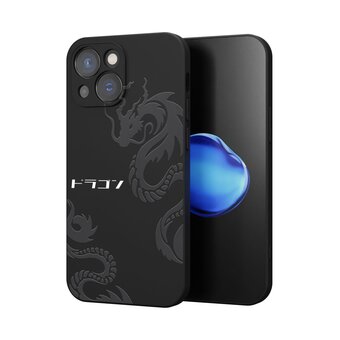  Силиконовый чехол Mcover для iPhone 14 (Айфон 14), Серые драконы 