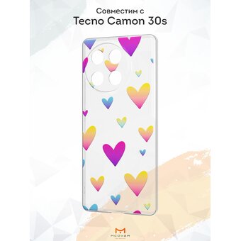  Силиконовый чехол Mcover для Tecno Camon 30s / 30s Pro, Сердца 