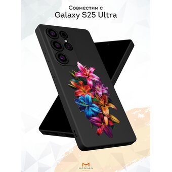  Силиконовый чехол Mcover для Galaxy S25 Ultra (Галакси С25 Ультра), Лилии 