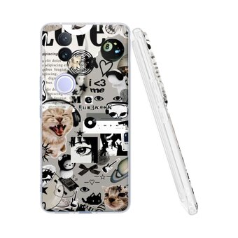  Силиконовый чехол Mcover на Vivo V50, Коты коллаж 