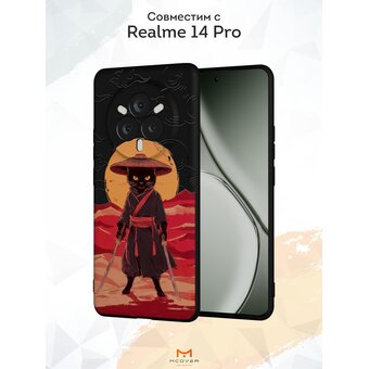  Силиконовый чехол Mcover на Realme 14 Pro, Кот с мечами 