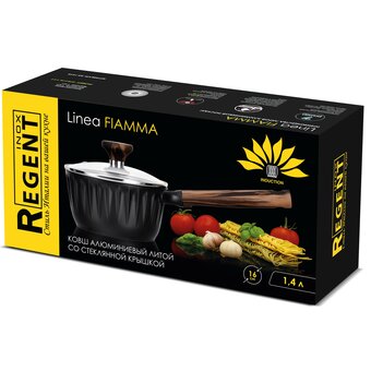  Ковш Regent inox Linea Fiamma 63-1416 коричневый, черный 