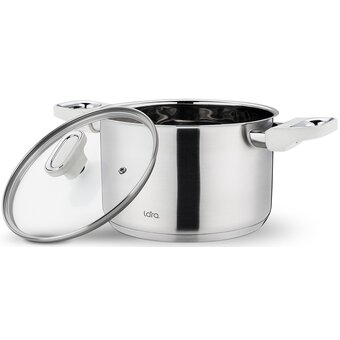  Кастрюля LARA LR02-260 Флора нерж 