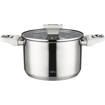  Кастрюля LARA LR02-258 Флора нерж 