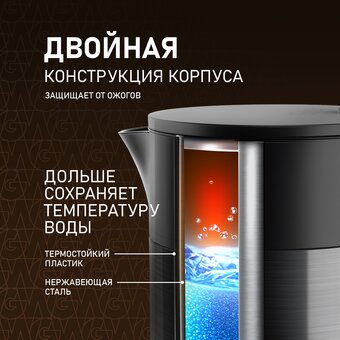  Электрочайник Weissgauff WK 1510 Nero BodyCool 