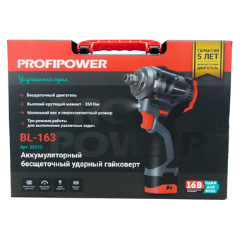  Аккумуляторный гайковерт PROFIPOWER BL-163 E0212 с акк и ЗУ 