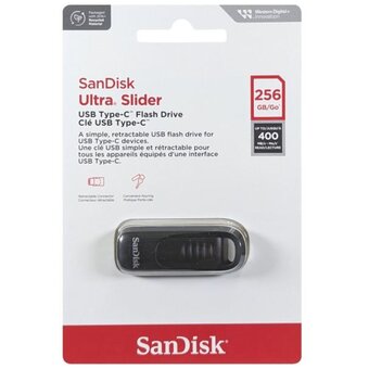  USB-флешка SanDisk Ultra Slider 256Gb (SDCZ480-256G-G46), Type-C 