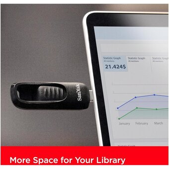  USB-флешка SanDisk Ultra Slider 256Gb (SDCZ480-256G-G46), Type-C 