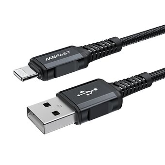  Кабель ACEFAST C4-02 USB-A to Lightning aluminum alloy charging data cable (1.8m) Black 