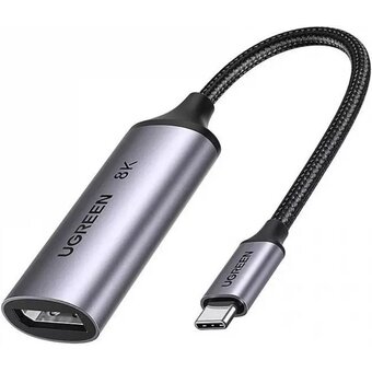  Адаптер UGREEN CM654 (15575) USB-C to DisplayPort 8K@60Hz 10cm Adpter Gray 
