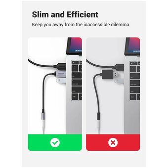  Переходник UGREEN CM477 (30757) USB 2.0 to 3.5mm Audio Adapter Aluminum Alloy 25cm Dark Gray 