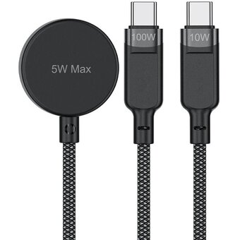  Кабель ACEFAST AF-C6-11-BK USB-C 3-In-1 100W Intelligent Balance Charging Data Cable Black 