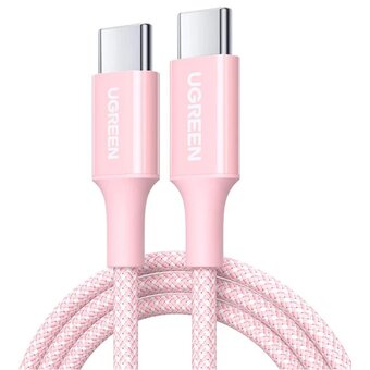  Кабель UGREEN L502 (65252) USB-C to USB-C PD Fast Charging Braided Cable 5A Max 2m Pink 