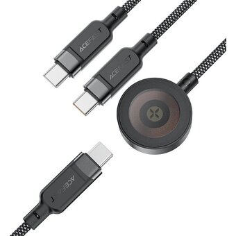  Кабель ACEFAST AF-C6-11-BK USB-C 3-In-1 100W Intelligent Balance Charging Data Cable Black 