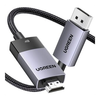  Кабель UGREEN DP115 (80397) DisplayPort to HDMI 8K 60Hz Cable 2m Gray 