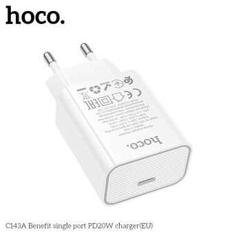  СЗУ HOCO C143A Benefit single port PD20W белый 