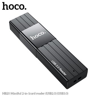  Переходник HOCO HB20 Mindful 2-in-1card reader USB2.0 черный 