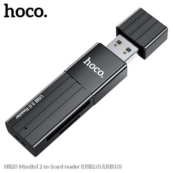  Переходник HOCO HB20 Mindful 2-in-1card reader USB2.0 черный 