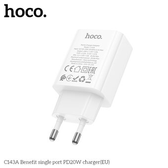  СЗУ HOCO C143A Benefit single port PD20W белый 
