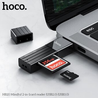  Переходник HOCO HB20 Mindful 2-in-1card reader USB2.0 черный 