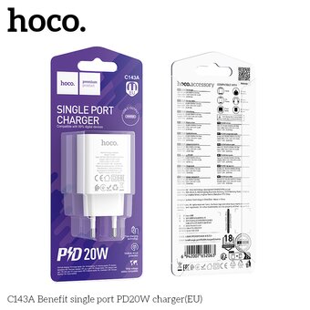 СЗУ HOCO C143A Benefit single port PD20W белый 