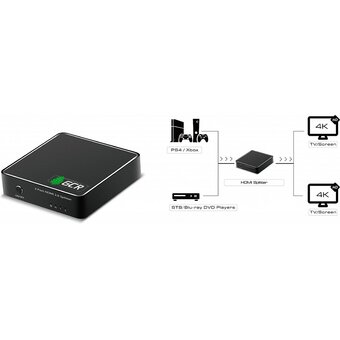  Разветвитель Greenconnect Greenline GL-vA03 HDMI v2.0 1на 2 выхода4Kx2K 60Hz HDR 4:2:0 