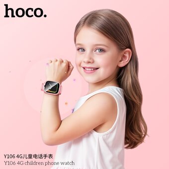  Детские смарт-часы HOCO Y106 4G розовый 