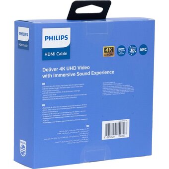  Кабель HDMI Philips SWV4150/56 2.0 PVC HDMI:4Kx2K@60Hz 28AWG OD6.5mm 5M, Black 