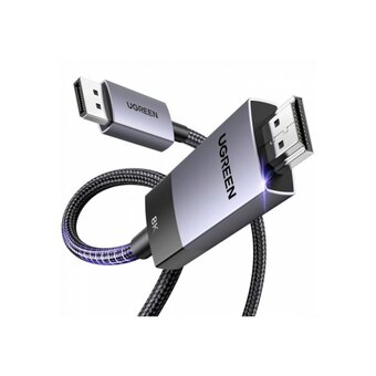  Кабель UGREEN DP115 (80395) DisplayPort to HDMI 8K 60Hz Cable 1m Gray 